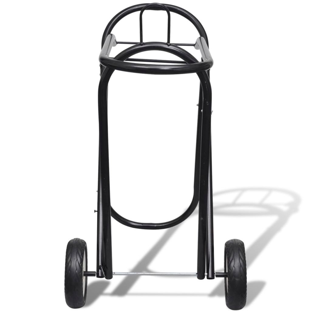 Metal Foldable Saddle Rack with Wheels